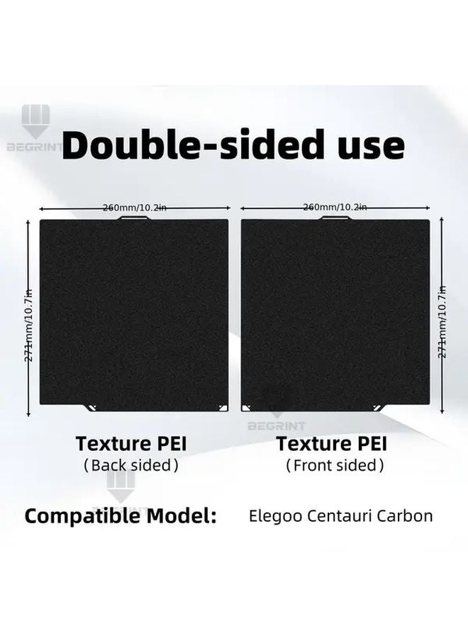 Elegoo Centauri Carbon 3D Printer Heatbed Build Plate 260x271mm PEl Textured Golden Smooth PEO PET Sheet - Image 2