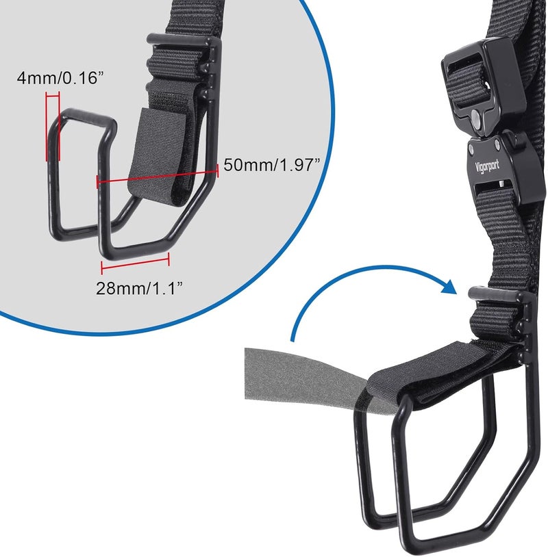 Vigorport Luggage Hook Strap, J Hook for Add a Bag Luggage, Multi Adjustment Bag Strap Hook with Hands Free(Medium Size/Metal Buckle) - Image 3