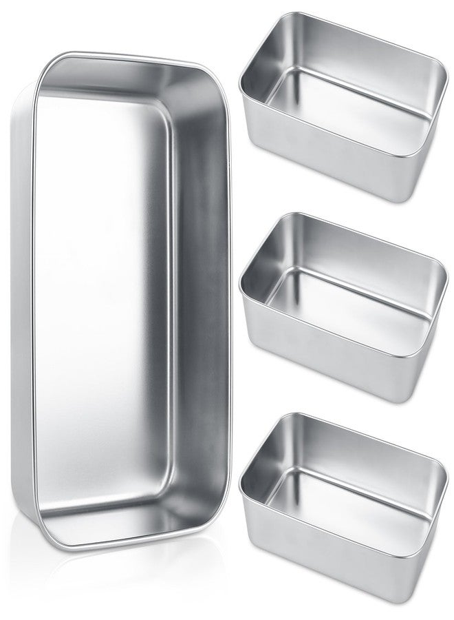 AKOLAFE 4 Pack Stainless Steel Loaf Pan 9 x 5.9 Inch Banana Bread Pan for Homemade Bread Loaf Pans for Baking Bread Tin Sourdough Bread Baking Pan Metal Sandwich Loaf Bread Pans for Meatloaf, Cake - Image 1