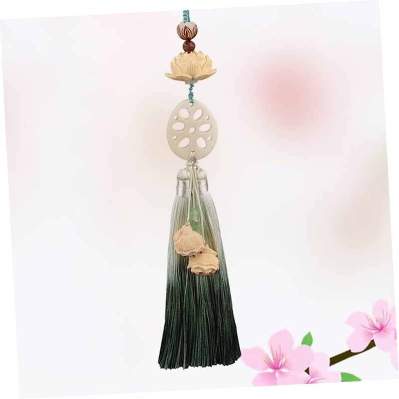klarako Pendant Decorative Mirror Decoration Car Tassel Ornament Hanging Lotus Pretty Clothes Rear Fashion - Image 2