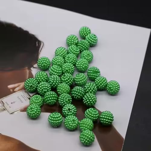 Tdas 100 PCS Dotted Pearl Bead Mermaid Bead Fruit Ball Beads Chunky Bubblegum Moti Angura Beads for Jewellery Making Kit Big Size Necklace Bracelet Earring DIY Arts Crafts Supplies (White - 14MM) - Image 1