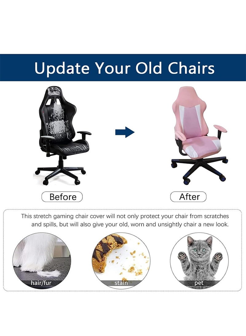 Aikanbo Gaming Chair Cover, 3d Printing Gaming Chair Cover, Stretch Soft Non-Slip Easy To Install Armrest Chair Cover Set For 4 (No Chair) - Image 4