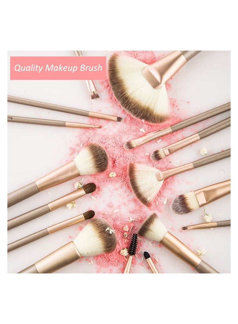 ORiTi Makeup Brushes 18 PCs Makeup Brush Set Professional Wood Handle - Image 5