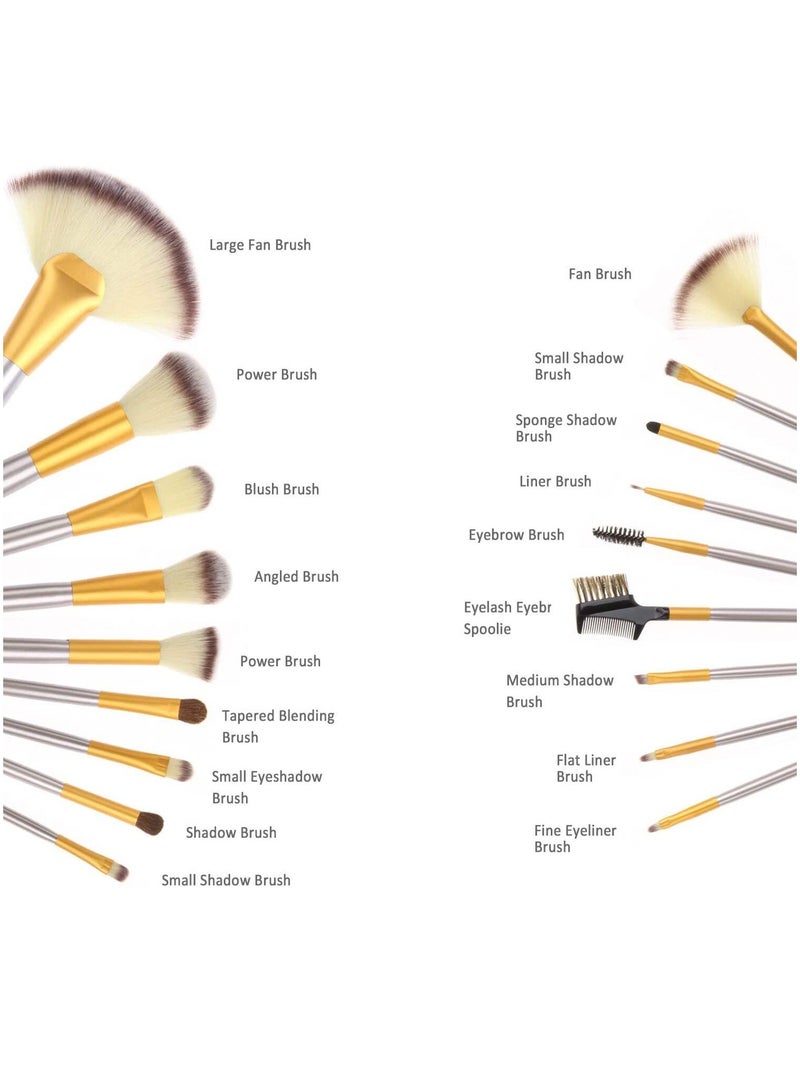 ORiTi Makeup Brushes 18 PCs Makeup Brush Set Professional Wood Handle - Image 3