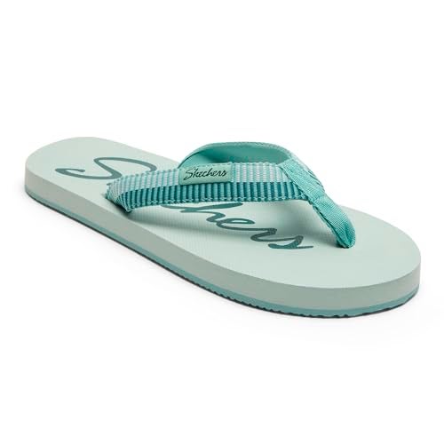 Skechers Womens Courtwald India Turquoise Casual Flip Flops - Image 1