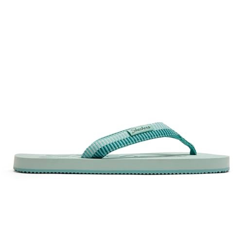 Skechers Womens Courtwald India Turquoise Casual Flip Flops - Image 5
