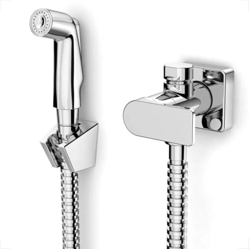 Roca صنبور صحي من روكا RF9060A1 نحاسي مع أنبوب وخطاف، كروم، تشطيب نحاسي - Image 4