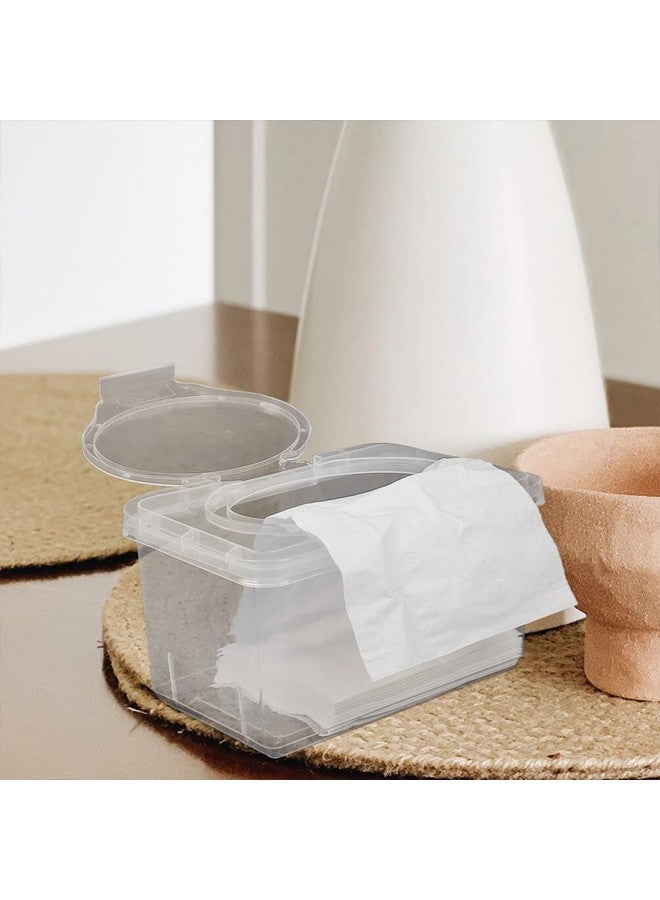Sewroro 2pcs Wipes Dispenser Transparent Tissue Box Holder Baby Wipe Holder Refillable Wipe Container Case for Home Office - Image 1