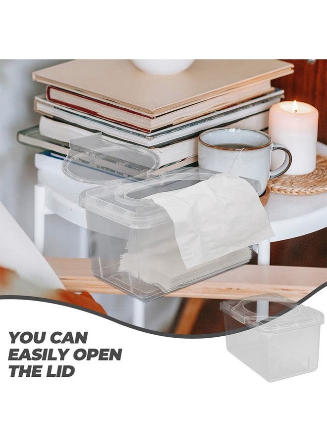Sewroro 2pcs Wipes Dispenser Transparent Tissue Box Holder Baby Wipe Holder Refillable Wipe Container Case for Home Office - Image 4