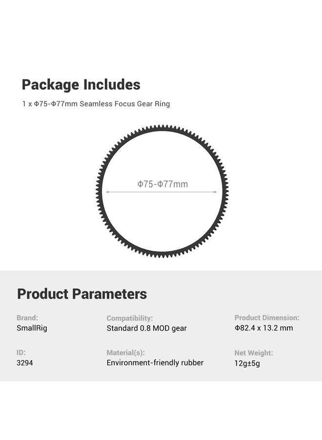 SmallRig Seamless Focus Gear Ring (75mm to 77mm) - 3294 - Image 2