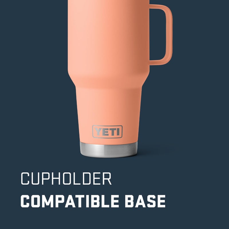 YETI Rambler 30 oz Travel Mug  Stainless Steel  Vacuum Insulated with Stronghold Lid  Lowcountry Peach - Image 3