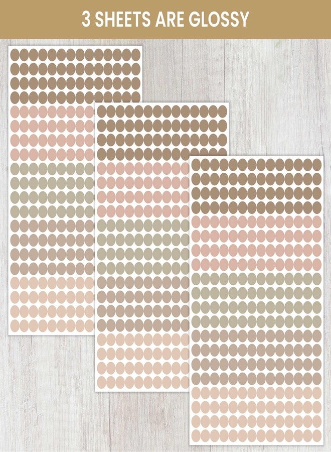 بلوم ديلي بلانرز ملصقات تخطيط يومية من بلوم، مُرمّزة بالألوان - ألوان محايدة هادئة، ملصقات نقاط بسيطة بحجم 1/4 بوصة - ستة أوراق، أكثر من 1000 ملصق في كل عبوة! - تصميم بوهيمي أنيق - Image 2