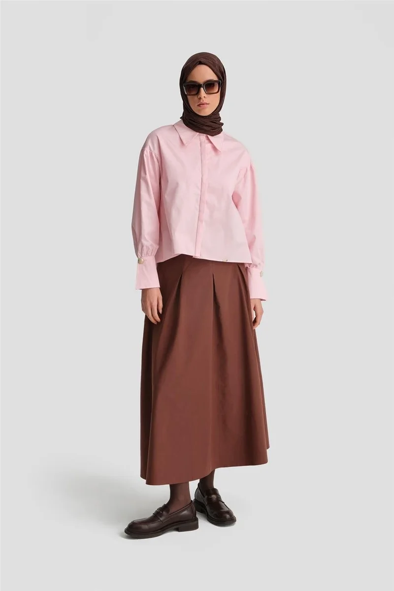 ARMINE Pointed Collar Floss Linen Shirt 24K3602 Pink