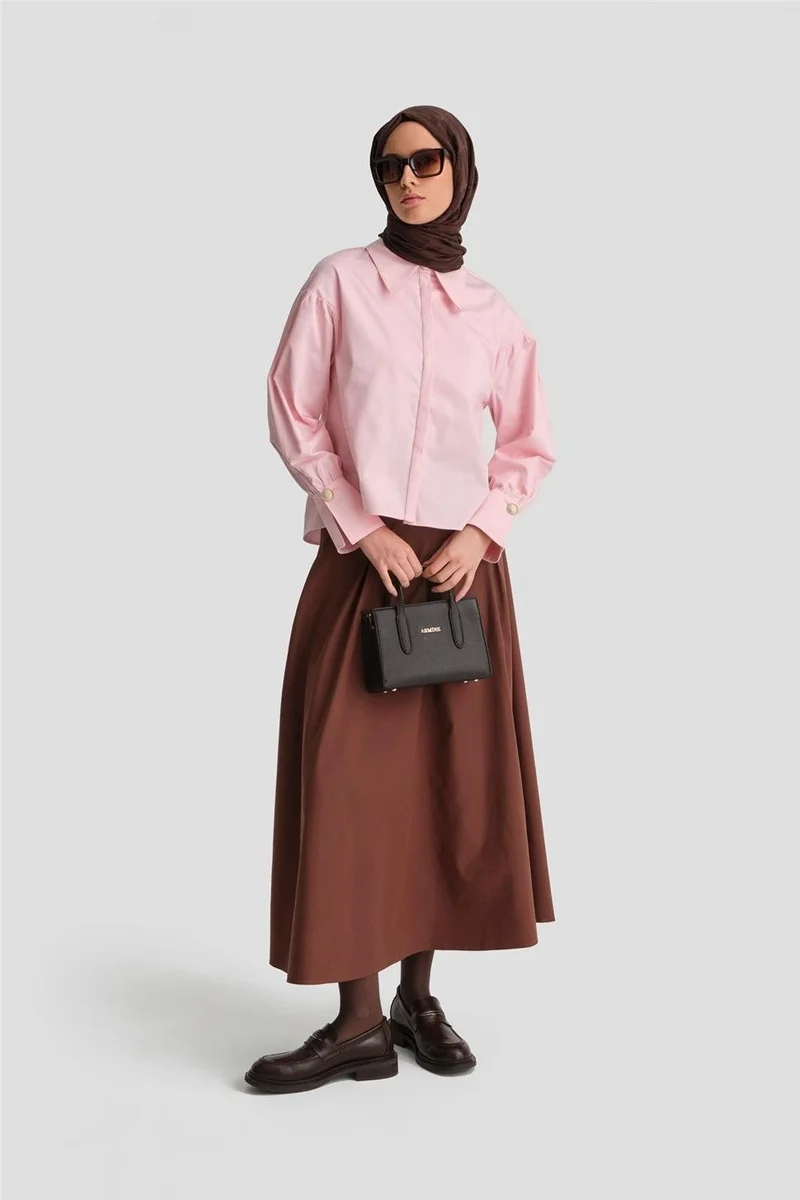 ARMINE Pointed Collar Floss Linen Shirt 24K3602 Pink