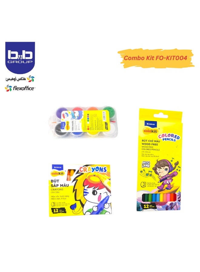 FLEXOFFICE A combo drawing set in a box, with 6 pencils, 2 erasers, 2 pencil sharpeners, 4 soft ink pens, glue, correction pen, colored pencil, crayon, ruler, a luxury portable drawing supplies set, safe and high-quality drawing tools, ideal for children and adults for drawing, sketching and coloring. - Image 2