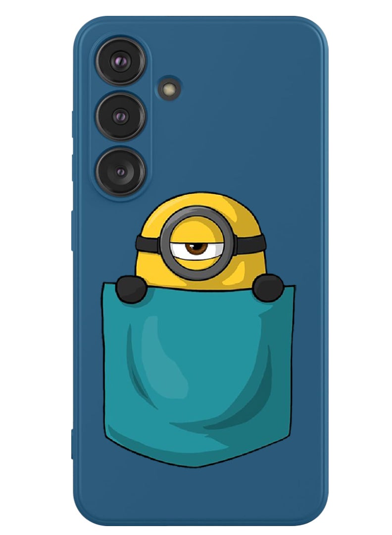 Theodor Protective Slim Fit Case Liquid Silicone Cover with Full Body Protection Anti-Scratch Shockproof Case For Samsung Galaxy S24 (Blue) - Minion Pocket - Image 1