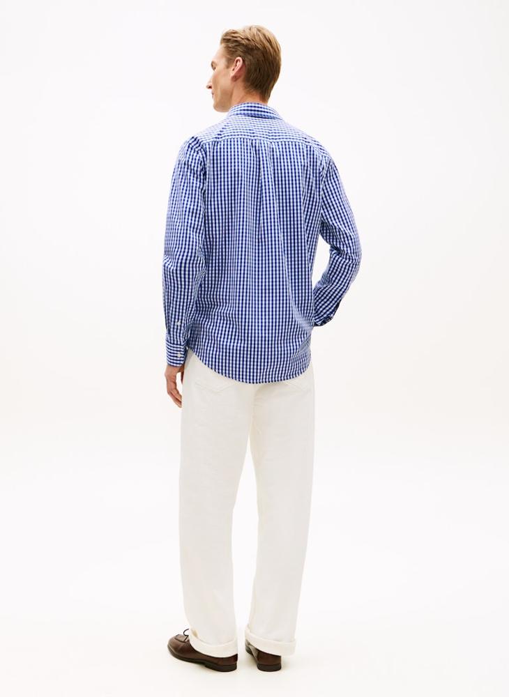 TOMMY HILFIGER TH Flex Regular Fit Gingham Check Poplin Shirt - Image 2