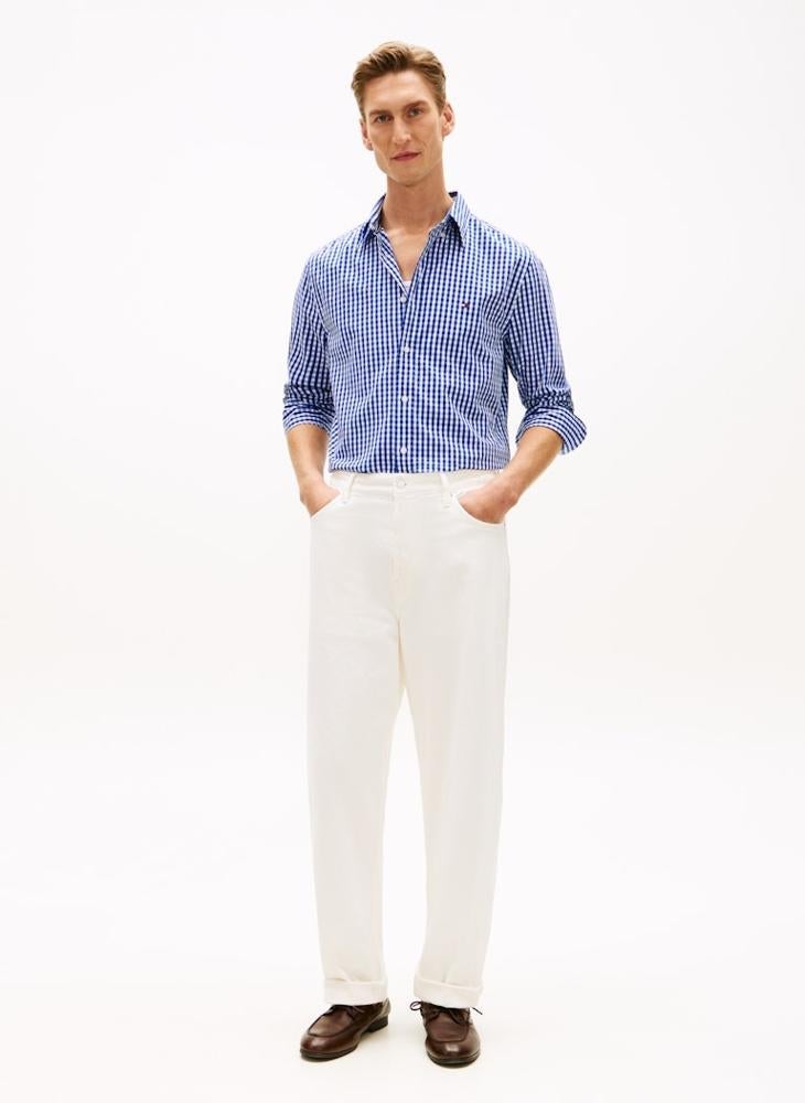 TOMMY HILFIGER TH Flex Regular Fit Gingham Check Poplin Shirt - Image 4