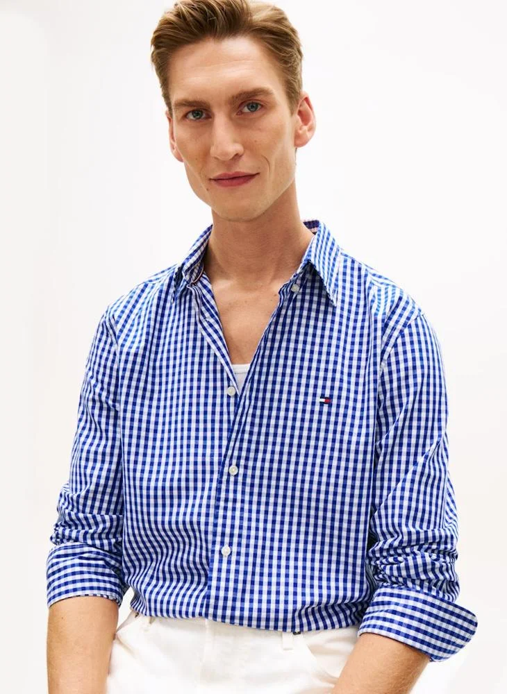 TH Flex Regular Fit Gingham Check Poplin Shirt