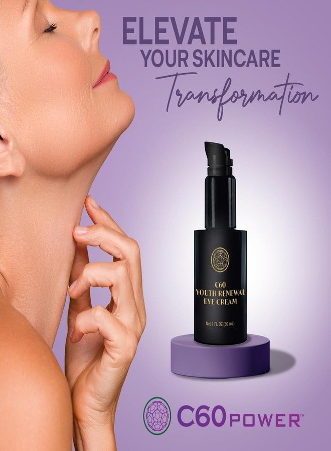 C60 Purple Power كريم تجديد شباب العين C60 - كريم للعينين للتجاعيد والانتفاخ، عناية بالبشرة المضادة للشيخوخة للنساء والرجال، مع 99.99% C60 نقي ومكملات النحاس ومكونات عالية الجودة - 1 أونصة سائلة - Image 3