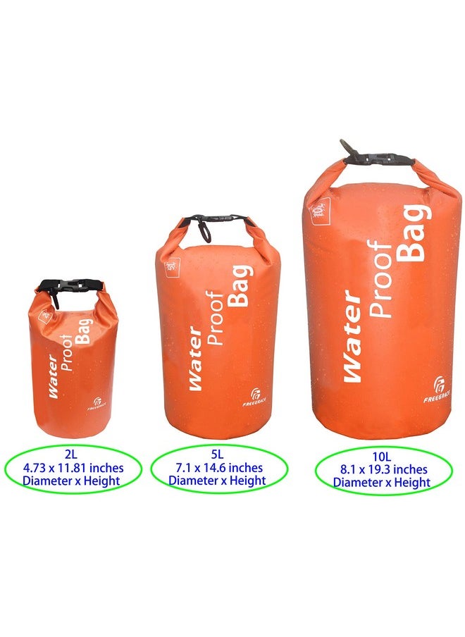 Freegrace Waterproof Dry Bag Lightweight Dry Sack With Seals And Waterproof Case Float On Water Keeps Gear Dry For Kayaking, Beach, Rafting, Boating, Hiking, Camping And Fishing (10L, Orange)  - Image 3