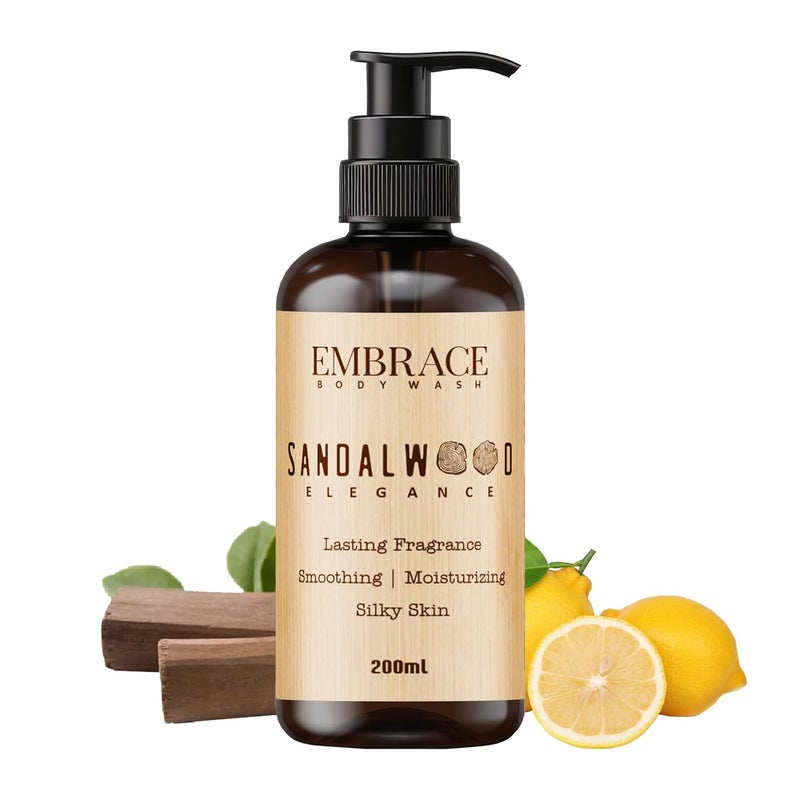 Le Dore Embrace Sandalwood Body Wash  With DPanthenol  Niacinamide  Deep Hydration for Soft Glowing Skin  LongLasting Fragrance  For Men  Women  200ml - Image 1