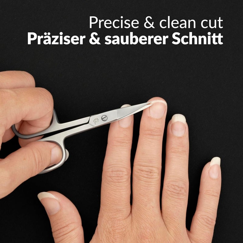 marQus Solingen Nail Scissors Curved Blade – Precision Stainless Steel for Fingernails  Toenails, Manicure  Pedicure, Extra Sharp with Stylish Storage Case - Image 4