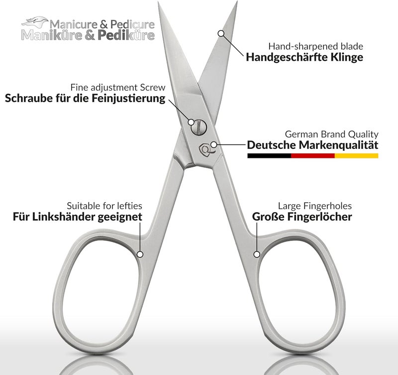marQus Solingen Nail Scissors Curved Blade – Precision Stainless Steel for Fingernails  Toenails, Manicure  Pedicure, Extra Sharp with Stylish Storage Case - Image 2