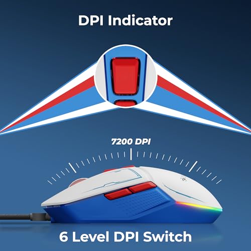 ZEBRONICS Astro Premium Gaming Mouse with Upto Wired 7200 Dpi, 7 Buttons, Braided Cable, High Resolution Sensor, Windows Software with RGB Led Light Modes - Image 2