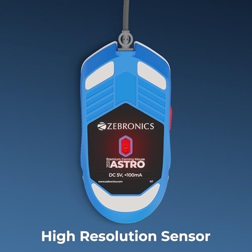 ZEBRONICS Astro Premium Gaming Mouse with Upto Wired 7200 Dpi, 7 Buttons, Braided Cable, High Resolution Sensor, Windows Software with RGB Led Light Modes - Image 4