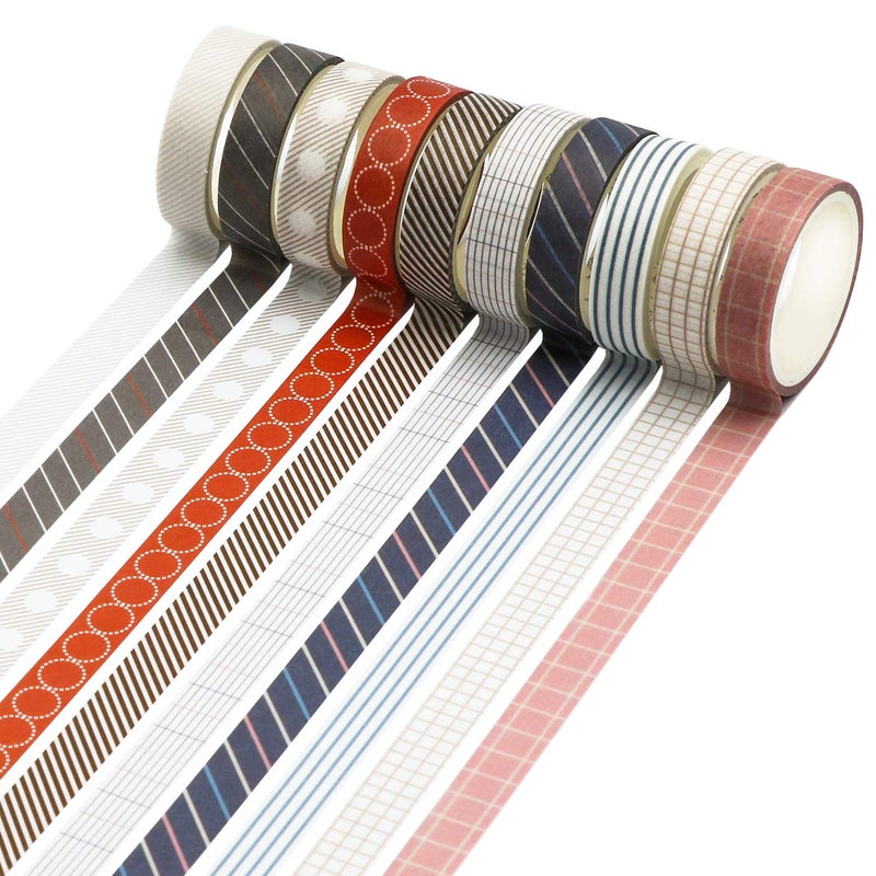 Knaid 40 Rolls of Slim Washi Tape Gift Box Set, Decorative Paper Tapes 10 mm Wide for Scrapbooking, DIY Arts and Crafts, Bullet Journal, Planner, Junk Journal, Notebooks (Minimalist) - Image 2