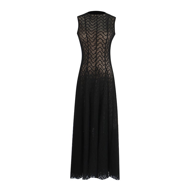 Women Vintage Lace Design Long Dress Slim Fit Elegant Maxi Dress - Image 5