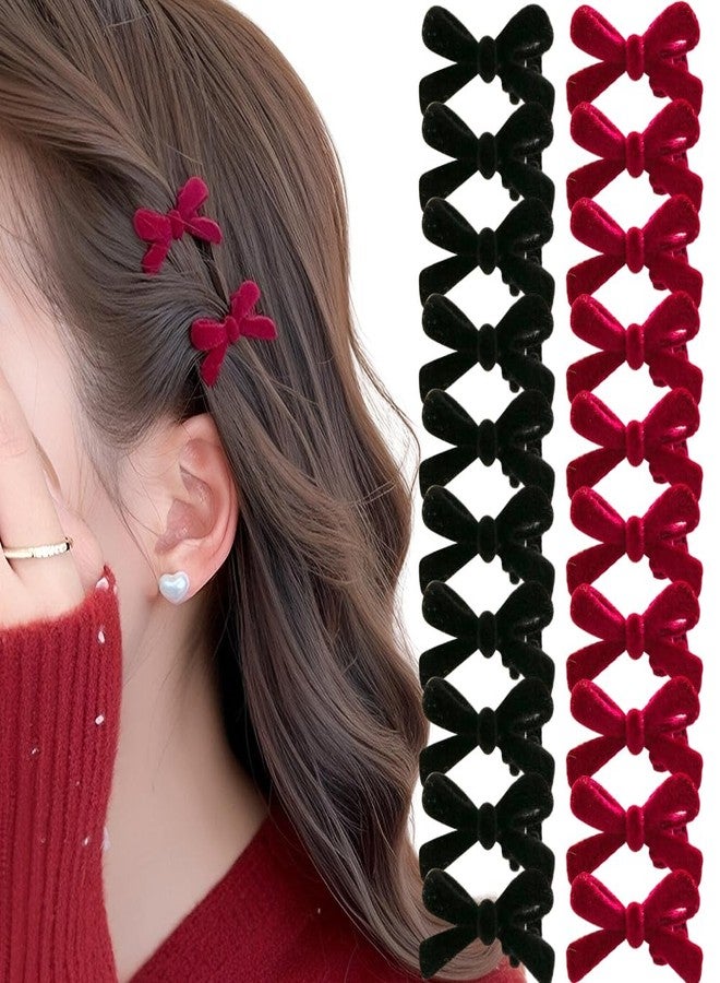 IPEWOEF 20Pcs Mini Hair Bows for Girls Red Black Hair Bow Velvet Bow Hair Clips Retro Bow Hair Clip Hair Bow Clips Bow Clip Small Hair Bows Clips Bow Clips for Women Daily Hair Accessories - Image 1