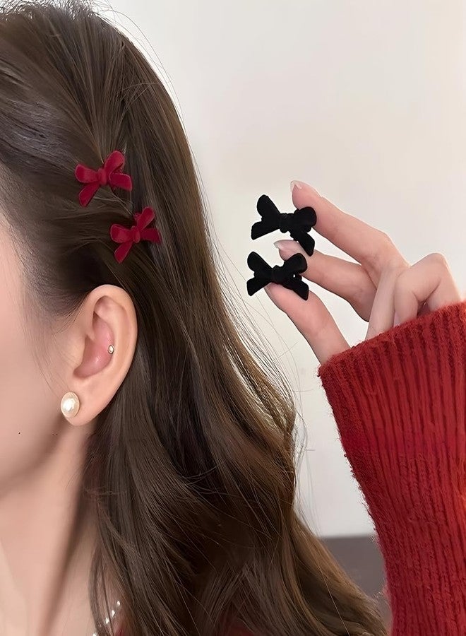 IPEWOEF 20Pcs Mini Hair Bows for Girls Red Black Hair Bow Velvet Bow Hair Clips Retro Bow Hair Clip Hair Bow Clips Bow Clip Small Hair Bows Clips Bow Clips for Women Daily Hair Accessories - Image 3