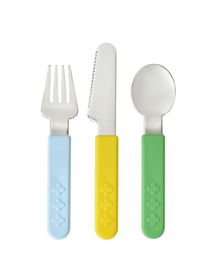 3-piece cutlery set, mixed colours - Image 1