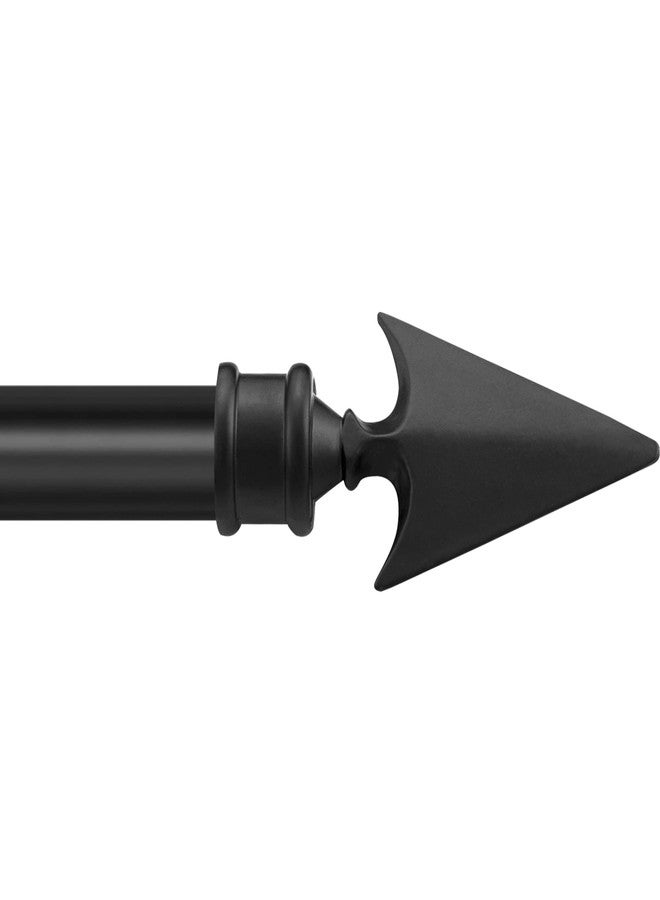 Essential Deco Essential Black Arrow Curtain Rods for Windows & Doors 36 to 66 Inch Adjustable Long Drapery Rods with Flat Arrow Finials & Brackets Set, 3/4 Inch - Image 1