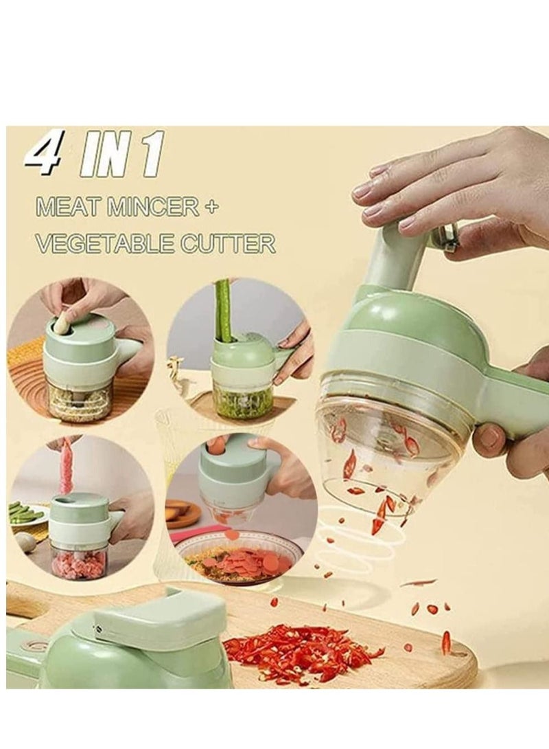 4 in 1 Portable Handheld Electric Vegetable Cutter Set, Wireless Food Processor for Garlic Pepper Chili Onion Celery Ginger Meat, with Brush, Electric Vegetable Chopper, Garlic Slicer, Onion Chopper - Image 3