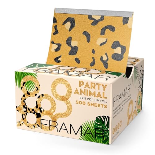 Framar Party Animal Hair Foils For Highlighting  Pop Up Hair Foil For Hair Highlighting Highlight Foils For Hair Aluminum Foil Sheets Salon Foils For Hair Stylist Non Slip 500 Pop Up Foil Sheets