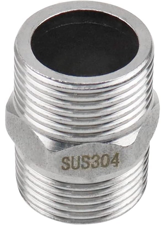 JPGhaha 1 inch Shower Hose Connector Adapters, 304 Stainless Steel Double Thread Hex Male to Male Faucet Connector DN25 - Image 4