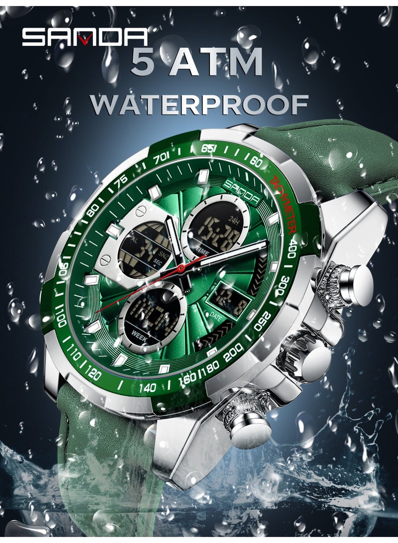 ساندا ساعة يد رياضية عسكرية للرجال من الكوارتز رقمية LED من أفضل العلامات التجارية الفاخرة مقاومة للماء وساعة إلكترونية للرجال - Image 3