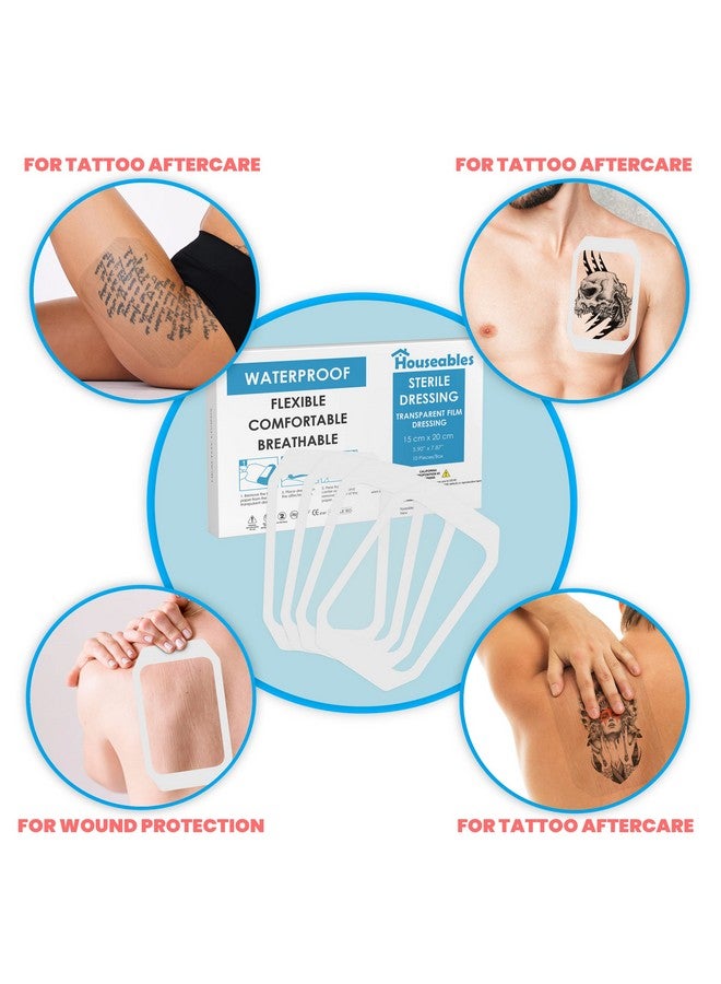 Houseables Houseables Waterproof Bandages, Transparent Film Dressing, Waterproof Bandages Post Surgical, 6x8, Wound Cover, Transparent Dressing, Wound Covers for Showering, Water Proof Patches for Skin, Large - Image 3