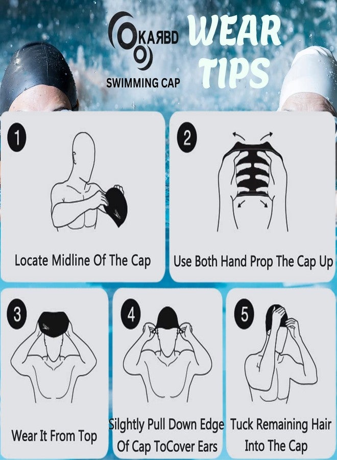 KARBD Silicone Swimming Cap Unisex Soft Waterproof Swimming Pool Head Cap Water Sports Long Hair for Children Kids Boys Girls of All Age - Universal Size, Shark Fish Design Purple - Image 4