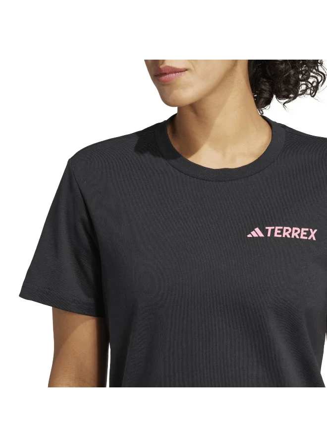 adidas تيشيرت أديداس TX Mountain أسود للمشي لمسافات طويلة مقاس 2XS