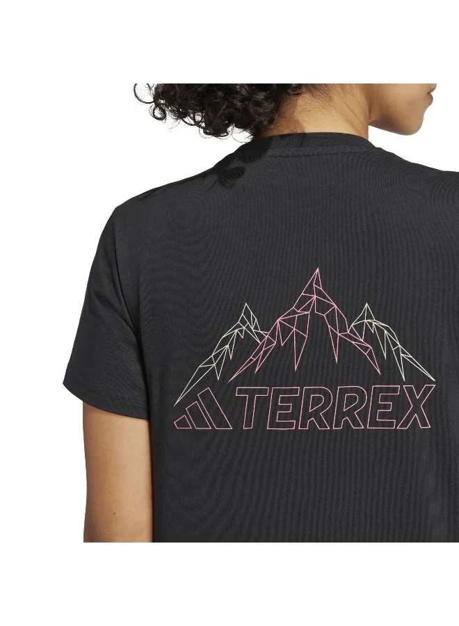 adidas تيشيرت أديداس TX Mountain أسود للمشي لمسافات طويلة مقاس 2XS