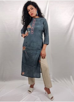 PRIYA’S PANACHE PRIYA'S PANACHE Blue Muslin Kurta Pant Dupatta Set – Ethnic Indian Wear for Women | Festive & Party Outfit  - Image 3