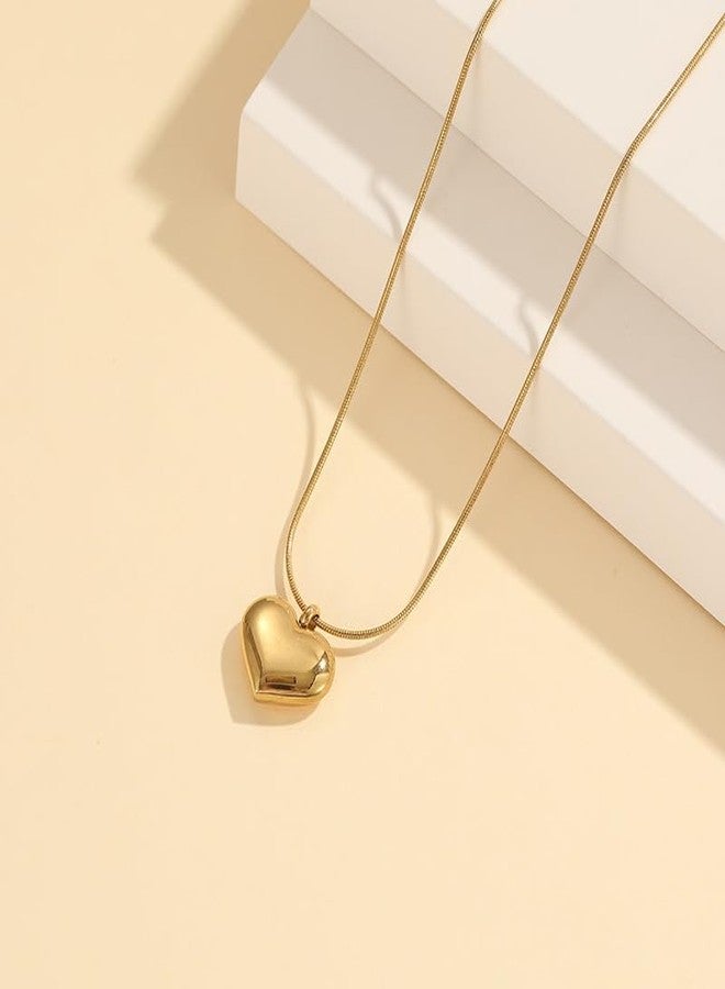 MEENAZ pendant necklace chain for women girls Love anti tarnish stainless steel gold stylish Neck Chain | Heart Locket | Modern Design | Birthday Gift Valentine| Aesthetic Jewellery | Accessories - Image 5