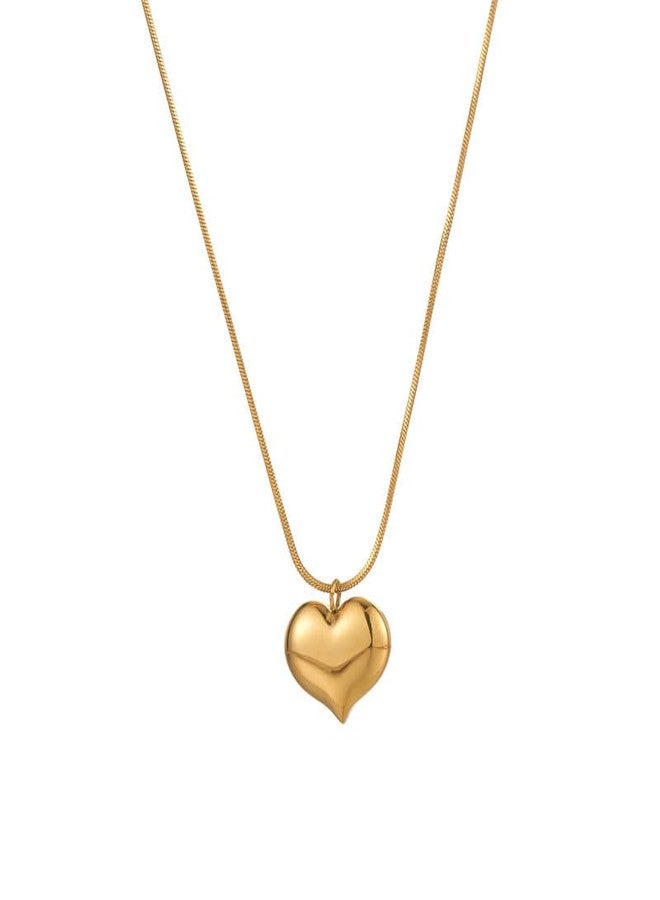 MEENAZ pendant necklace chain for women girls Love anti tarnish stainless steel gold stylish Neck Chain | Heart Locket | Modern Design | Birthday Gift Valentine| Aesthetic Jewellery | Accessories - Image 1