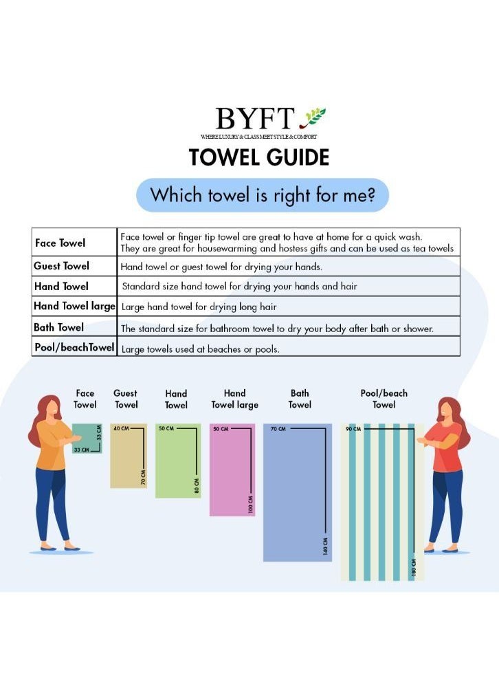 BYFT - Embroidered For You (White) Luxury Monogrammed Towels (Set of 1 Hand & 1 Bath Towel) 100% Cotton, Highly Absorbent and Quick dry Bath Linen -600 Gsm (Silver Letter C) - Image 1