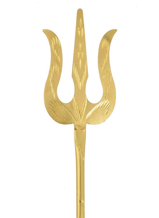 Superstore18 Brass Gold Plated Miniature Trishul Puja Article Hindu Pooja Item Temple Accessory (SST1503HDSV) - Image 3