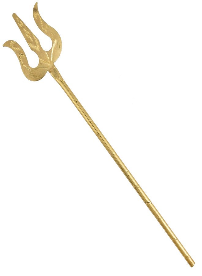 Superstore18 Brass Gold Plated Miniature Trishul Puja Article Hindu Pooja Item Temple Accessory (SST1503HDSV) - Image 1